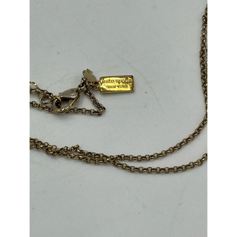 Kate Spade Oval Pave Script “A”One In A Million Pendant ‎ Gold Tone Necklace